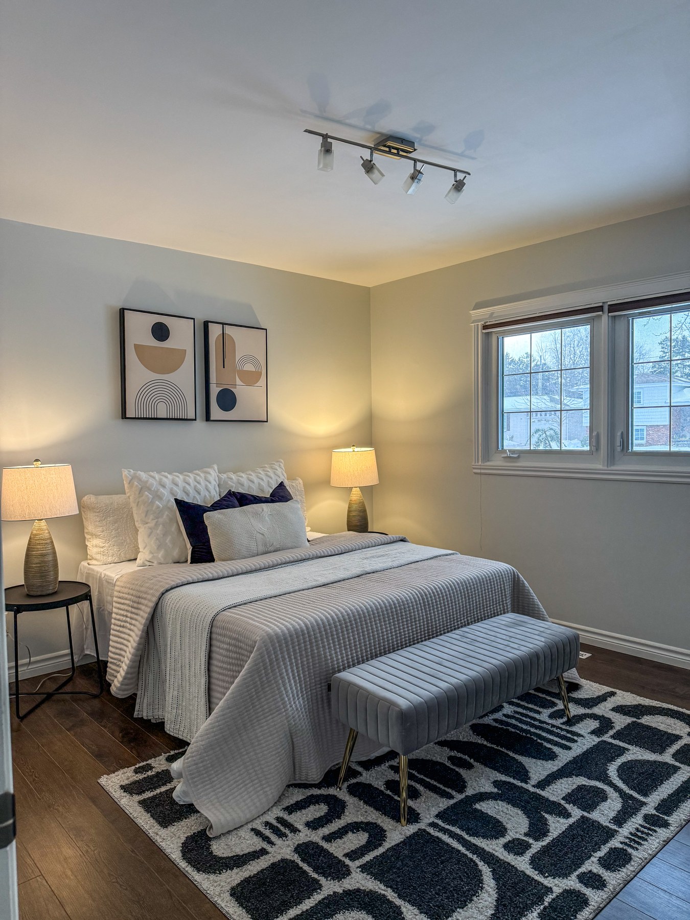 After staging: the same room staged for buyers